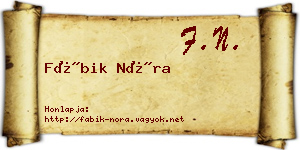 Fábik Nóra névjegykártya
