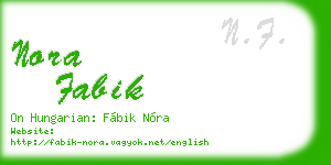nora fabik business card
